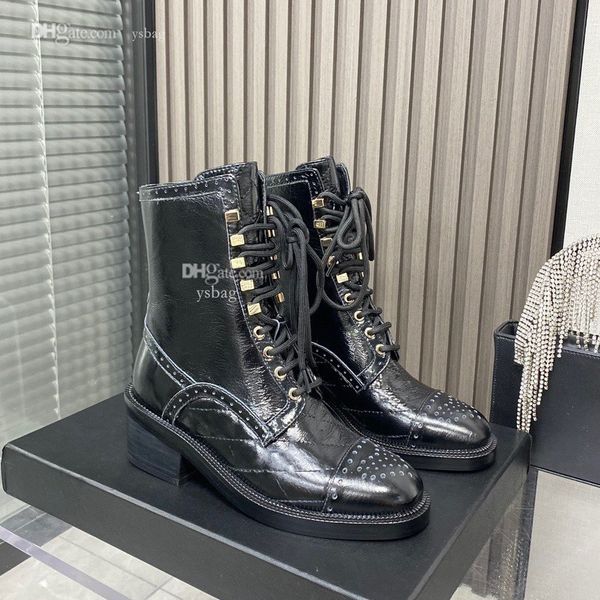 

designer boots fashion leather booties channel women winter ankle boot shoes letters woman dfhgg, Black