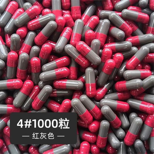 

makeup tools 1000pcs 4 redgray colored hard gelatin empty capsules hollow gelatin capsules joined or separated capsules 221205