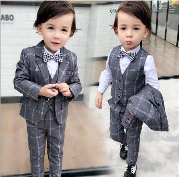 

suits vest blazer pants kids child boys sets formal costume gentleman blazers suit boy children wedding party clothing 221205, Black