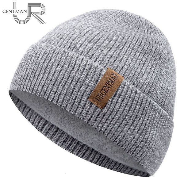 

beanie/skull caps winter hat add fleece warm cap urgentman stylish soft beanie for men women outdoor thicken ski sports knitted 221205, Blue;gray