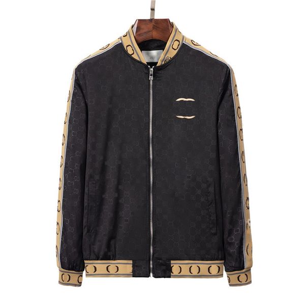 

jackets brand fashion designer men's jacket classic checkered wrinkle resistant spring and autumn coat trench zipper outerwear outerwea, Black;brown