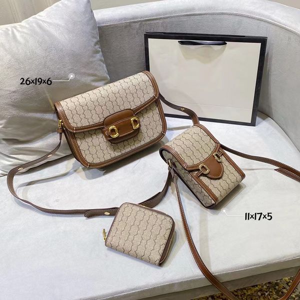 

designer three-piece bag totes luxury brand purse single zipper wallets women handbags tote real leather bags lady plaid purses duffle lugga