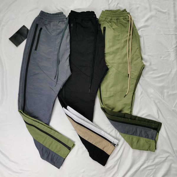 

men's pants 2022 new leg zipper casual pants men women street joggers drawstring trousers track pants patchwork overalls t221205, Black