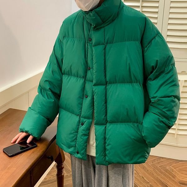

men's down parkas winter jacket men warm fashion casual thickened down jacket men streetwear korean loose thick short coat mens parker, Black