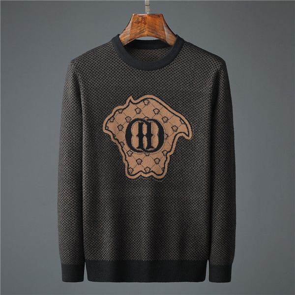 

man woman knit sweater crew neck long sleeve mens fashion designer letters printing autumn winter clothes slim fit pullovers men street wear, White;black