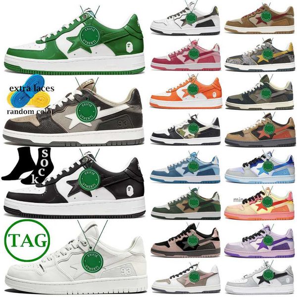 

bapestas shoe 2023 casual shoes mens womens sneakers bapestas designer black grey orange white blue red platform 2023 bapesta baped sta sk8