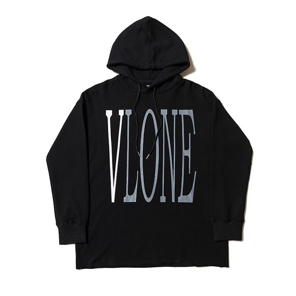 

vlone luxury men womens fashion hoodies designer long sleeve hooded sweater high street green big letter print sweatshirts s-xl, Black