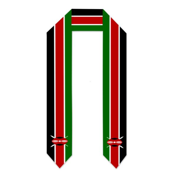 

scarves kenya flag scarf print graduation sash stole international study abroad party accessory 221205, Blue;gray