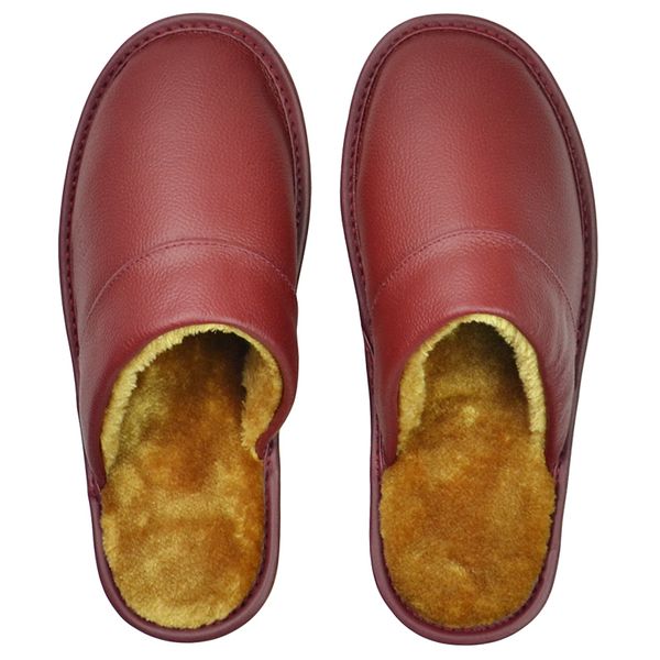 

slippers genuine cow leather slippers couple indoor non slip men women home fashion casual shoes pvc soft soles winter 618 221203, Black