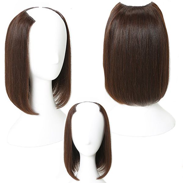 

synthetic s synthetic hair s onepieces clip invisible utype short straight women hairpieces half female 221205, Black