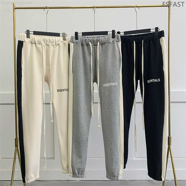 

new casual pants men's essentials streetwear cargo men cotton trousers sports japanese fashion sweatpants male, Black