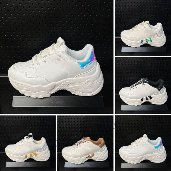 

women's men's outdoor shoes yankees printed high rise thick soled baseball casual little white daddy's shoe