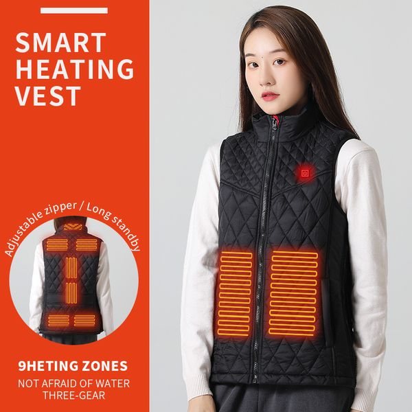 

womens vests heated mens winter jacket thermal electric outdoor camping infrared usb 221205, Black;white