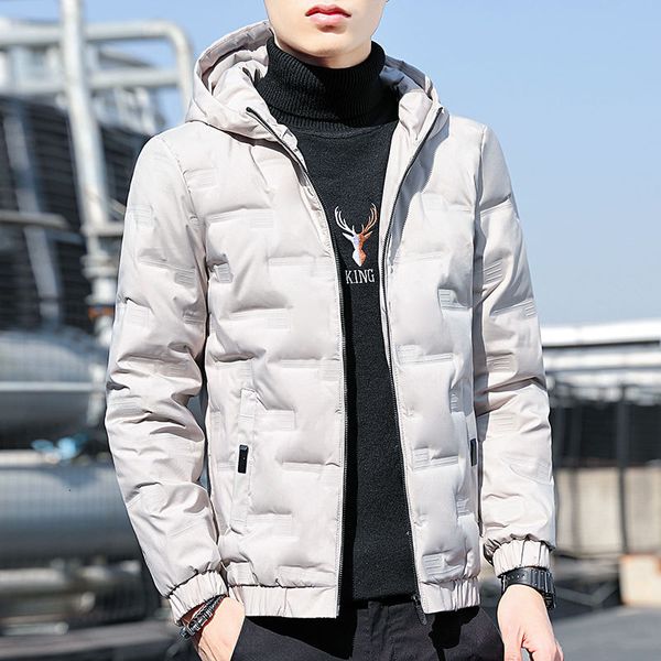 

men's down parkas men's winter jacket thickened fashion jacket men's winter youth thermal cotton jacket 221205, Black