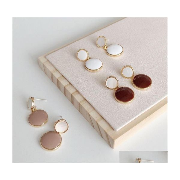 

dangle chandelier vintage red green enamel water drop earrings for women piercing ear jewelry korean female hanging earring lovely dhlqi, Silver