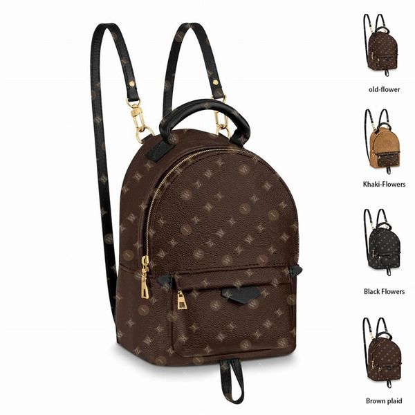

mini cute women leather bags backpack children school bags backpack springs lady bag travel bag brown plaid flower totes handbags 167u