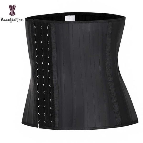 

slimming belt shinny latex and cotton women pure black rubber girdle slimming sheath 25 steel bones latex waist plus size corselet t221207
