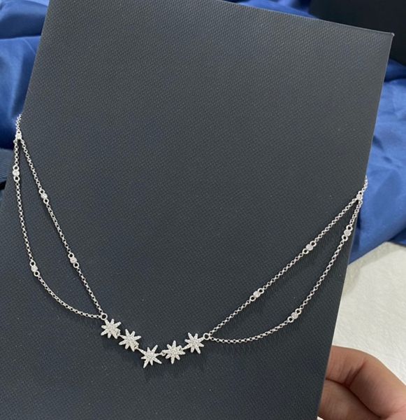 

ins necklace new in luxury fine jewelry chain necklace for womens pendant k gold heart designer ladies fashion pearl saturn woman, Silver