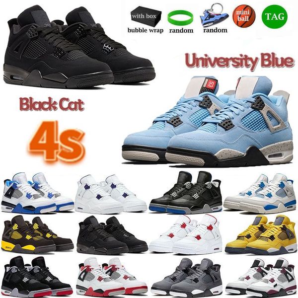 

4 basketball shoes jumpman men women 4s university blue retro pure money white oreo bred purple black cool grey military sport sneakers size