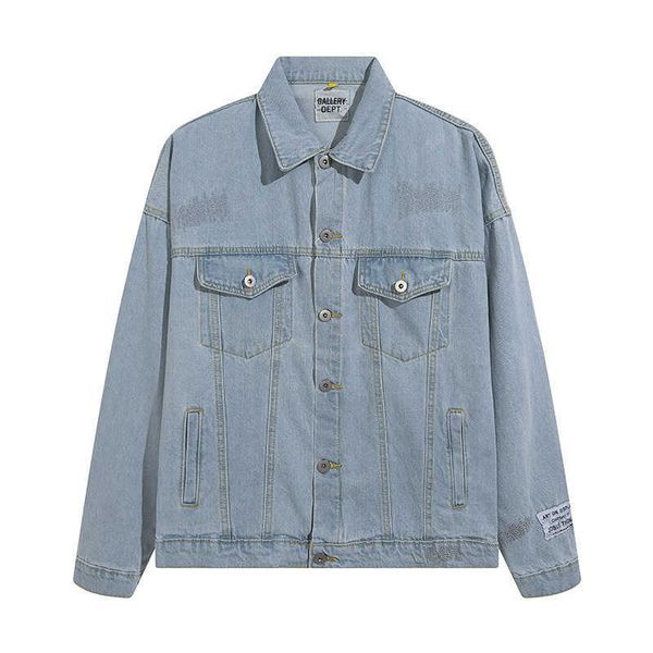 

jackets trendy galleryes print denim coat galleries dept winter fashion brand embroidery letter launched designer mcgw, Black;brown