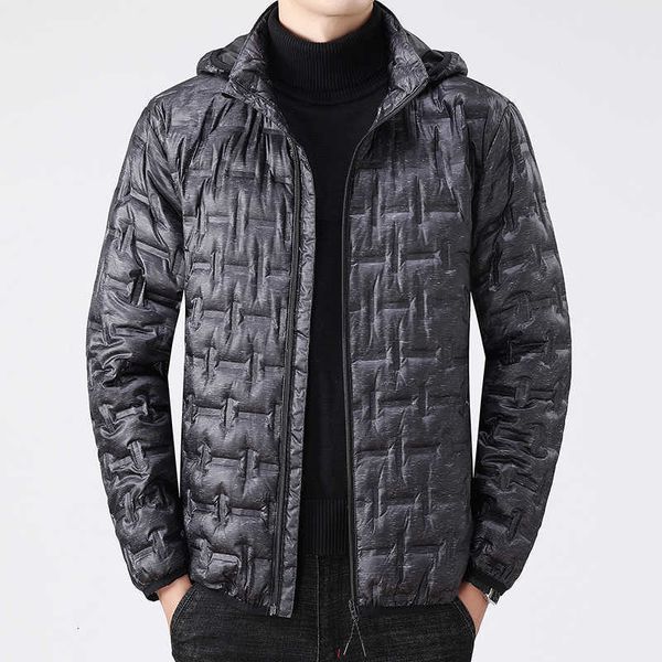 

down down jacket vrokino new 2022 lightweight men's fashion casual men's hooded lightweight large size 7xl 8xl uji0, Black