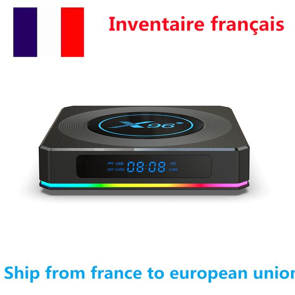 

ship from france x96 x4 tv box android 11.0 amlogic s905x4 4gb 32gb dual band wifi bt 8k 1000m lan h.265