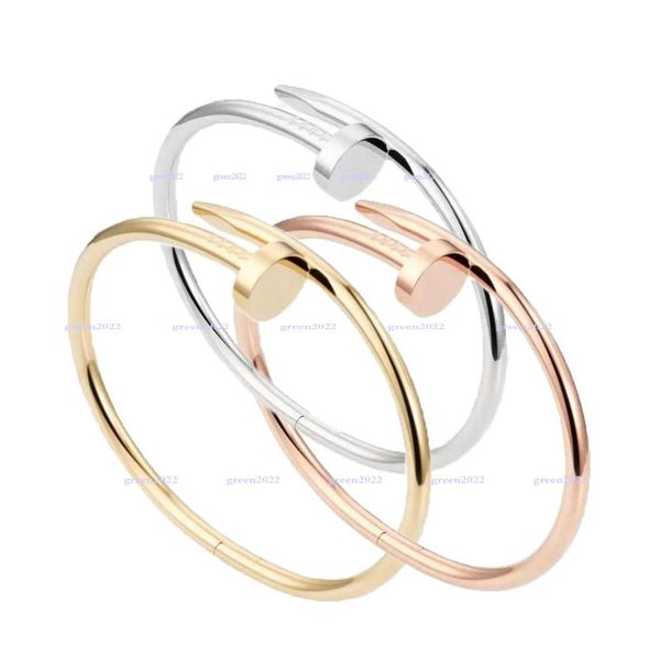 

classic bangles gold silver nail bracelet titanium steel cuff bangle nlay diamond bracelets womens mens love jewelry gift with vel5618765, Black