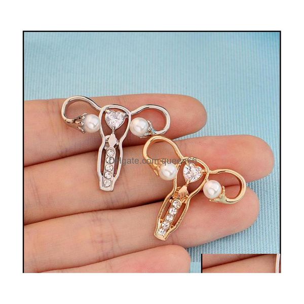 

pins brooches pins brooches jewelry golden sier uterus pearl special enamel cartoon brooch gift creative letter lapels denim badge ot9rs, Gray