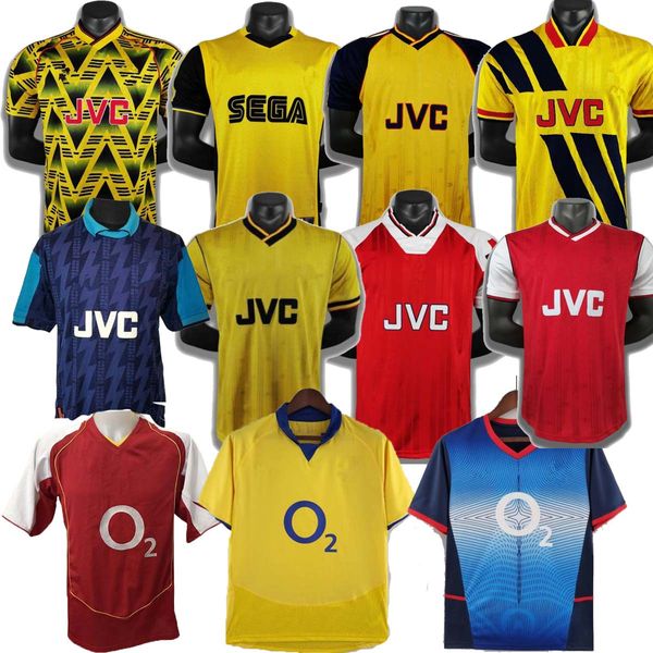 

2002 2005 retro soccer jerseys henry bergkamp v. persie mens 94 97 vieira merson adams home away 3rd football shirt short long sleeve unifor, Black;yellow