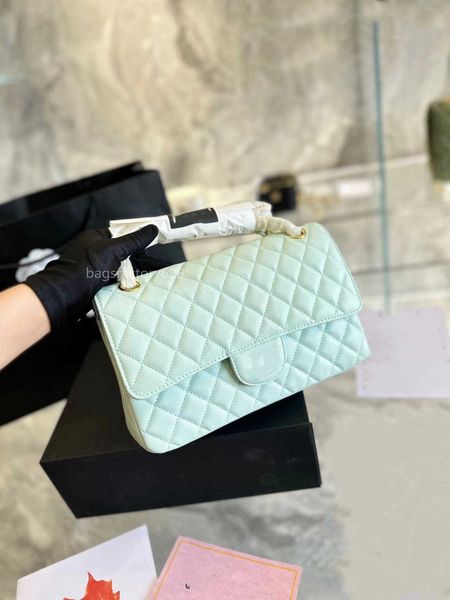 

cc bag wallets womens mint green caviar shoulder bags double flap classic calfskin handbags quilted gold metal hardware chain crossbody, Red;black