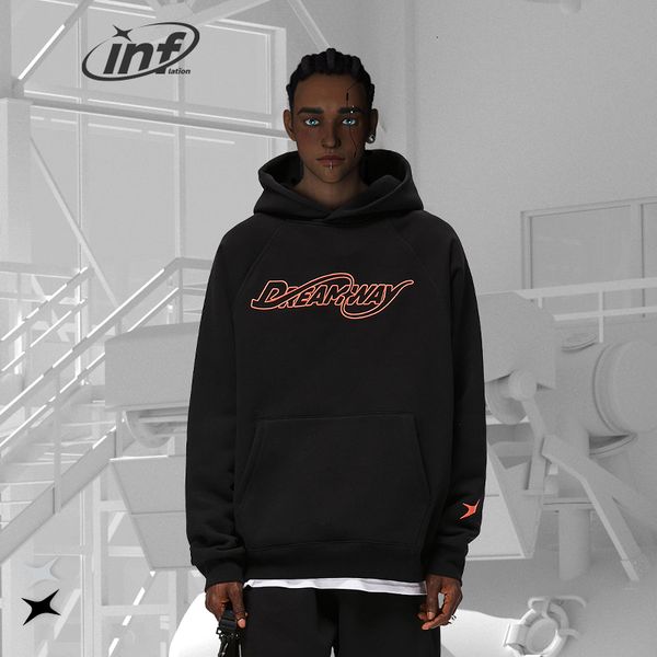 

mens hoodies sweatshirts inflation winter thick polar fleece lined men 400gsm heavyweight oversized 221206, Black