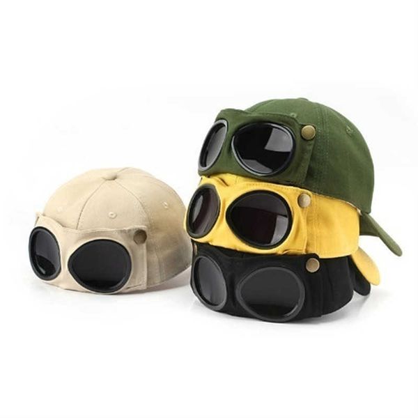 

ball s 2022 new aviator hat summer personality glasses baseball female sunglasses male baseballcap boys cap 1206, Blue;gray