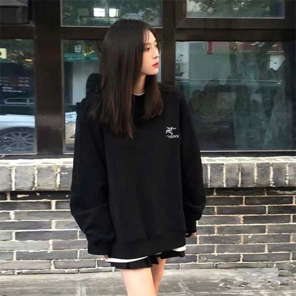 

autumn winter hoodie designer sweater men letter embroidery pullover sweaters long-sleeved bottoming shirt women sweatshirt, Black