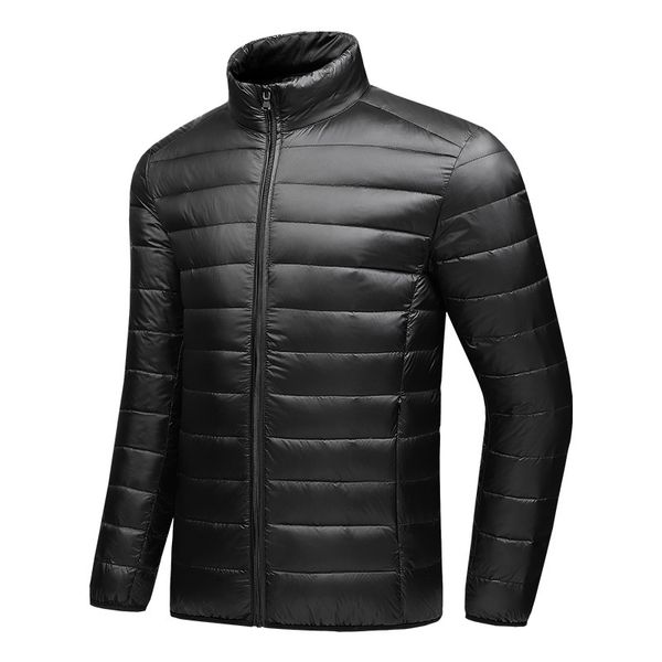 

men s down parkas autumn and winter jacket st collar light thin trend casual wild duck 221205, Black