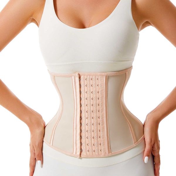 

slimming belt short torso latex waist body shaper corset underbust slimming belly sheath shapewear women 9 steel bone modeling strap t221205