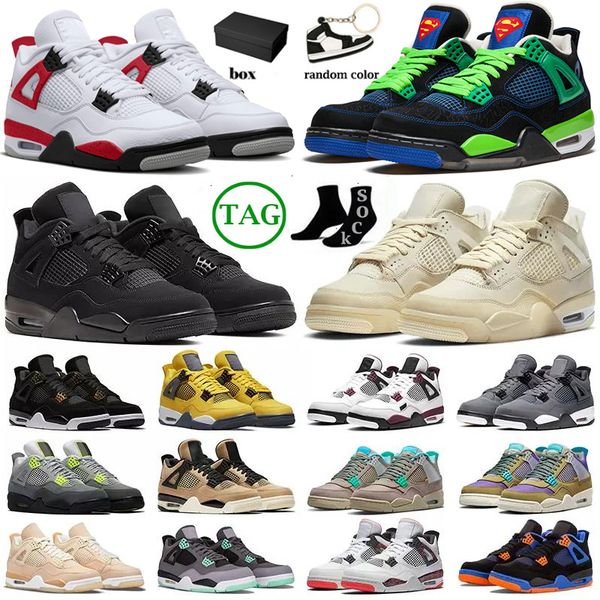 

basketball jumpman 4 shoes men women sport sneakers black cat university blue 4s iv red cement grey pure royalty bred unc the cactus eur 36-