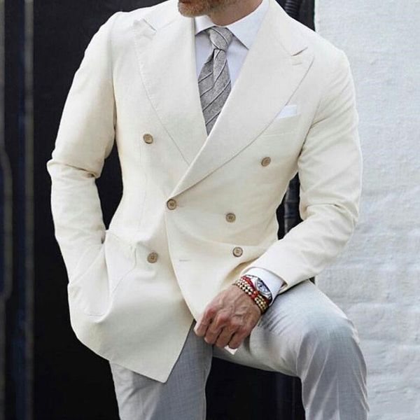 

handsome double-breasted tuxedos groom peak lapel men suits mens wedding tuxedo costumes de pour hommes jacket pants tie y689, Black;gray