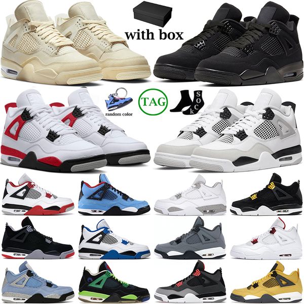 

4 basketball jumpman shoes for men military black cat 4s red cement sail blue thunder tour yellow motorsports bred violet ore sneakers train