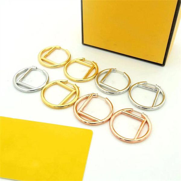 

fashion stud 14k gold hoop earrings luxury women ear rings designer letter studs retro ring pendant simples engagement hip hop ear8971954, Golden;silver