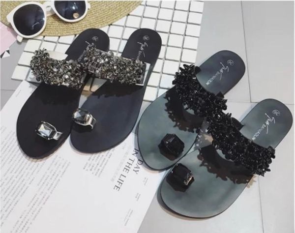 

new woman designer shoes chain design slippers sandals rubber slides summer slipper fashion scuffs slippers flip flop5319341, Black