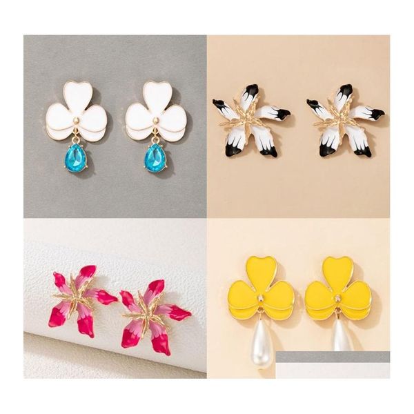 

dangle chandelier gold big flower drop dangle earring for women trendy metal geometry ear studs party jewelry gift 40 d3 delivery e dhu7l, Silver