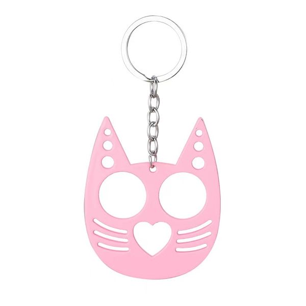 

designer keychain self defense keychains 17color bottle opener cat cartoon cats finger tiger sleeve set two buckle broken window machine buc, Silver