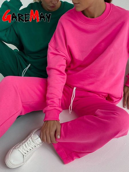 

women's two piece pants blue set women with female tracksuit oversized sweatshirt cotton casual classic -piece suit trouser 221205, White