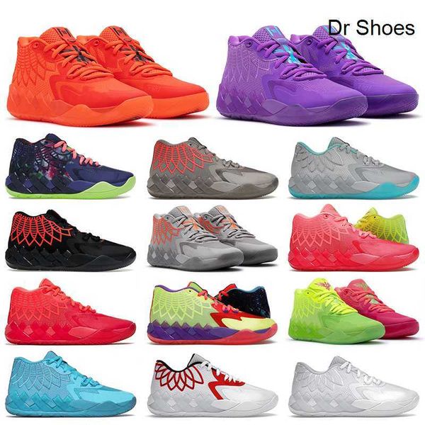 

basketball shoes ball trainers sports sneakers red black blast queen city 2022 lamelo balls mb.01 mens 3 rick and morty rock ridge not