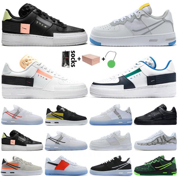 

1 low forcelow mca university blue 2024 mens running shoes fashion designers sneakers one des chaussures off shoes uk 36-45, Black