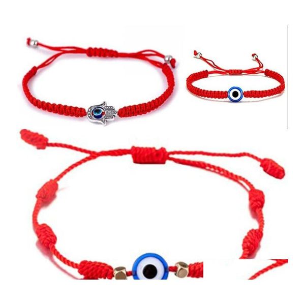 

charm bracelets pretty red string bracelet evil eye of fate good luck amet thread protection 12 w2 drop delivery jewelry bracelets dhhkz, Golden;silver