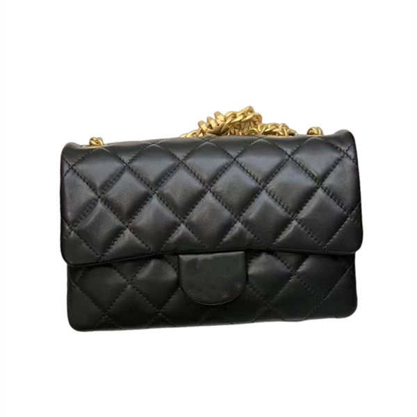 

7 a new 22k r women's bag leather luxury classic fashion retro organ gold pillar one shoulder cross-body handheld chain square original