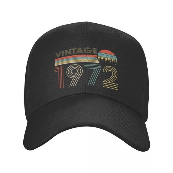 

ball caps vintage 1972 baseball cap sun protection women men's adjustable old 50th birthday dad hat autumn spring snapback summer hats, Blue;gray