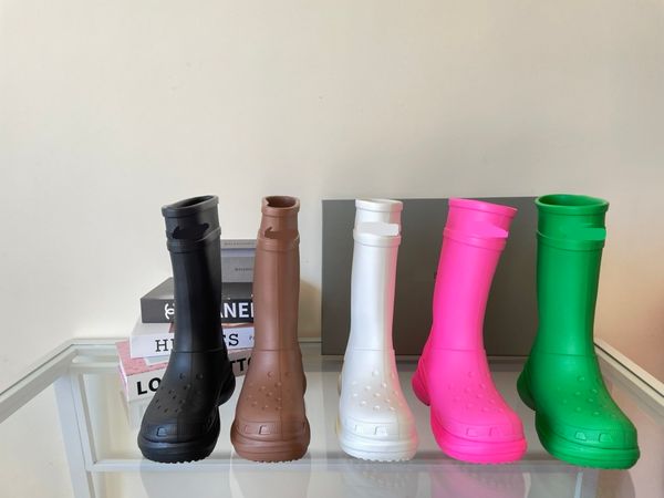 

latest designer women boots popular style rain boots non-slip rubber soles casual comfortable exquisite technology shoes, Black