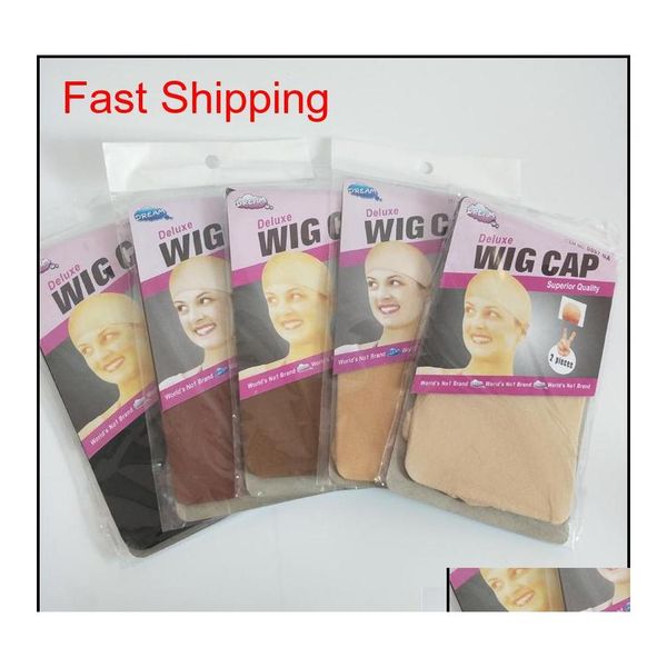 

wig caps deluxe wig cap 24 units12bags hairnet for making wigs black brown stocking liner snood nylon me qylnyf babyskirt drop deliv ots7g